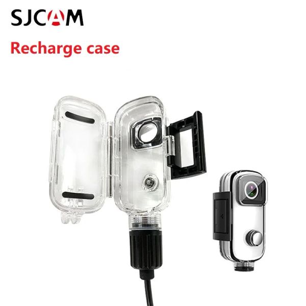 Accesorios SJCAM Camera original Impermeable Cargador/Caja de carga Cable USB para SJCAM C100 Plus Antishake Motocycle Protect marco