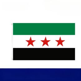 Accessoires SKY FLAG drapeau syrien 90*150 cm la République arabe syrienne drapeau trois étoiles syrien bannière suspendus drapeaux de décoration de la maison