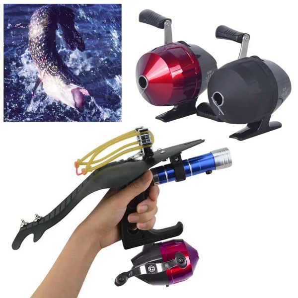 Accessoires Slingshot Fishing Reel For Hunting Outdoor Archer de tir à Double Shake entièrement fermé des navires de pêche