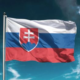 Accessoires drapeau de la slovaquie, bannière nationale étanche, volante, décor extérieur, décoration de jardin, toile de fond murale, Support du pays