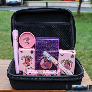 Accessoires Smooth Shop Lady Smoking Pink Tobacco Kit Herbe Grinder Cigarette Cigarette Plastic Storage Tube Verre Smok Pipe de 78 mm Rolling Hin Dhnqn