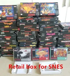 Accessoires Boîte de cartouche de jeu SNES 16 bits avec reproduction Boîte de vente au détail + doublure intérieure blanche + boîte de protection en plastique pour (pas de jeu)