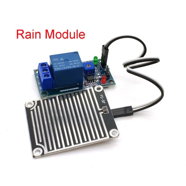Accessoires module de détection de gouttes de pluie de neige Module de temps de pluie Humidité pour le module de commande de relais Arduino Module du capteur d'eau de pluie