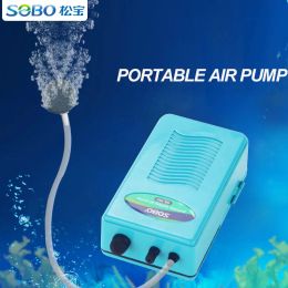 Accessoires SOBO Portable grande batterie de puissance pompe à Air Aquarium pour la pêche en plein Air avec Air pierre Air maison de haute qualité 2L/min