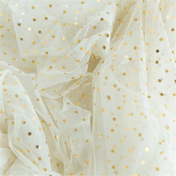 accessoires à imprimé soft or polka dots tulle nets dentelle tissu bling tulle pour robe de mariée bricolage voile en dentelle de rideau artisanat décor