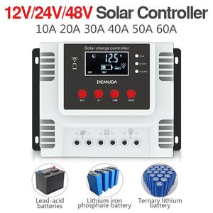Accessoires Solar Charge Controller 10A/20A/30A/40A/50A App RealTime Data Monitoring LED Display Intelligent 12V/24V/48V Solar Controller
