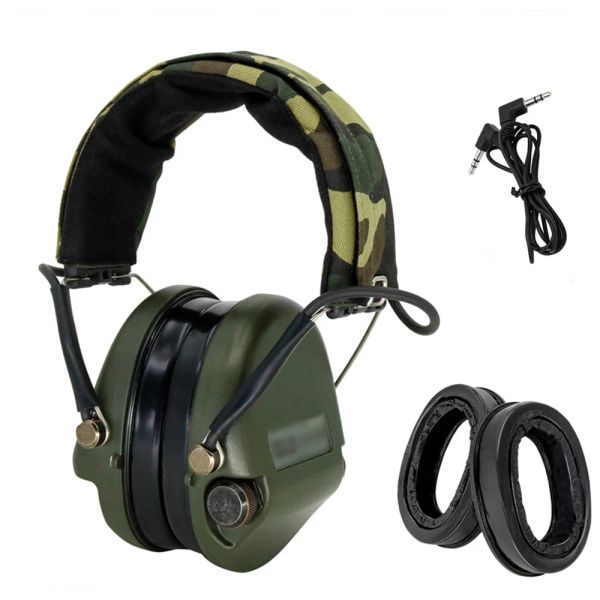 Accessoires casques Sordin Casque de chasse au bruit de pick-up Contrôle de la protection auditive électronique + bandeau de camouflage + tampons d'oreille en gel