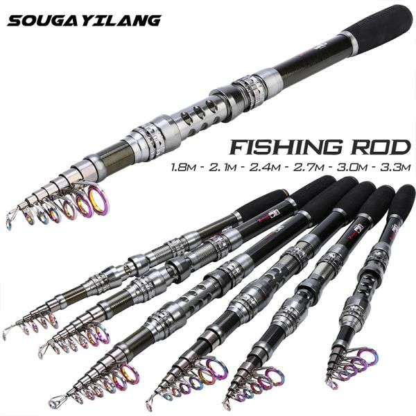 Accessoires Sougayilang Carbon Telescopic 2.13.3M Multifinection Passage Pâchée Portable Spinning Pissoule Traque de pêche Pesca Pesca