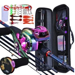 Accessoires Sougayilang Tailliers et bobines 5 section TIle en carbone BAITCASTING REEL VOYAGE PISC TIB TIB avec sac de transport de kits complets