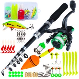 Accessoires Sougayilang Spining Fishing Rod and Reel Combo 1,6 m draagbare visstaaf met 5,2: 1 overbrengingsverhouding Vishaspel Volledige kit voor PESCA