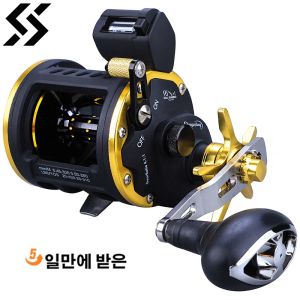 Accessoires Sougayilang Trolling Fishing Reels gauche / Casting droit Reel de mer Boubcastage à la capacité de grande ligne pour la pêche en eau salée