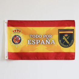 Accessoires Drapeau d'Espagne Croix de Bourgogne de San Andres Tercios espagnol Police de l'armée espagnole avec le Corps de la Police Nationale d'Espagne