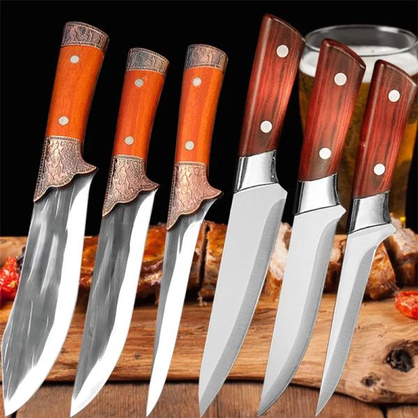 Accessoires en acier inoxydable boucher couteau couteaux couteaux couteaux barbecued outil extérieur outil à désossin forgé pêche à la pêche au couteau de chasse
