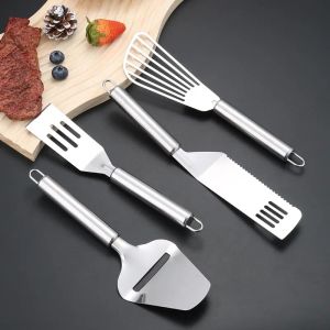 Accessoires roestvrij staal Friture Pan BBQ Steak Spatel Keuken Bakken Kookgereedschap Handheld kaasboter Slicebloem Cooking Spatel