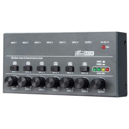 Accesorios Mixer de audio estéreo Mini DJ DJ de bajo ruido mezclador de sonido ultra compacto KTV Sound Mixer Professional Audio Mixer