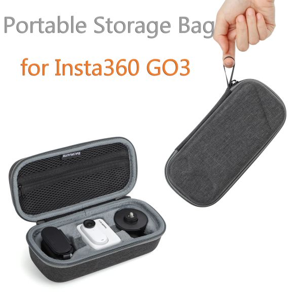 Bolsa de almacenamiento de accesorios para Insta360 GO3 Bag Portable Ligero Pequeño Bolsa de colgación GO3 Combo Combo de caja Accesorio de cámara de acción