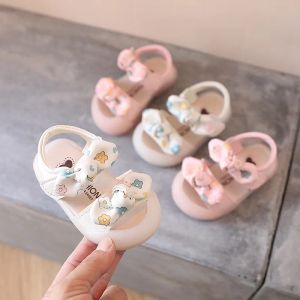 Accessoires Été enfants enfants nouveau-né sandales pour filles bébé Beige doux berceau premier marcheur princesse chaussure anti-dérapant sandales chaussure nouveau 2022