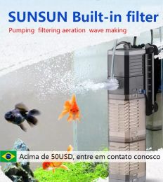 Accessoires SUNSUN 4 en 1 filtre d'aquarium multifonction filtre éponge interne pour réservoir de poisson pompe à eau submersible fabricant de vagues aérateur d'air