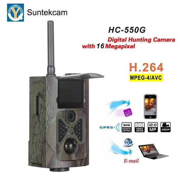 Accesorios Suntekcam Hc550g 3g Sms Mms Cámara de caza 16mp Cámara de juego Ip65 Cámara de rastreo de vida silvestre impermeable 0.3s Trigger Photo Trap