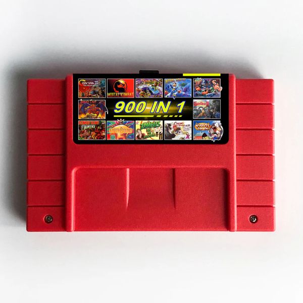 Accesorios Super 900 en 1 Cartillero de juegos múltiples Card de 16 bits para SNES Cartucho de consola de videojuegos USA Versión Shell