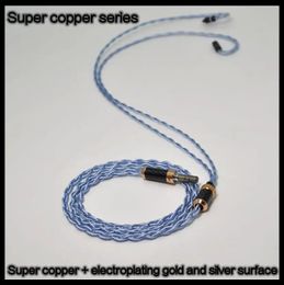Accessoires série Super cuivre plaqué or et argent, ligne de mise à niveau des écouteurs MMCX 0.78MM 2 broches HM334