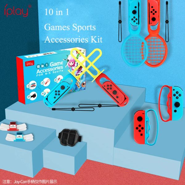 Accessoires Switch Sports Accessoires Bundle pour Nintendo Switch Game Game Joycon 9 in 1 Kit avec bracelets Racket Band Dance Band Racket