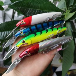 Accessoires Swolfy Metal Tongue Minnow Fishing Lure 32,5 g / 130 mm Big Minnow Trolling Thon Fishing Lures 3d Eyes Amourdits artificiels