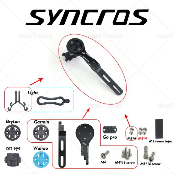 Accessoires Syncros Bike Accessoires pour Wahoo / Garmin / Bryton / Cat Eye / Light MTB / Road Bicycle Grochebar Code de montage Code de montage Rack