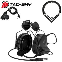 Accessoires Tacsky Military Comtac 2 Shooting Headset Hunting Airsoft Tactical Headset Protection auditive Oermulations en silicone avec U94 PTT