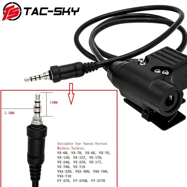 Accessoires TACSKY PTT U94 YAESU VERTEX VX6R VX7R VX6R VX7R FT270 WALKIE TALKIE YAESU VERTEX U94 PTT ADAPTAT CASHET TACTIQUE