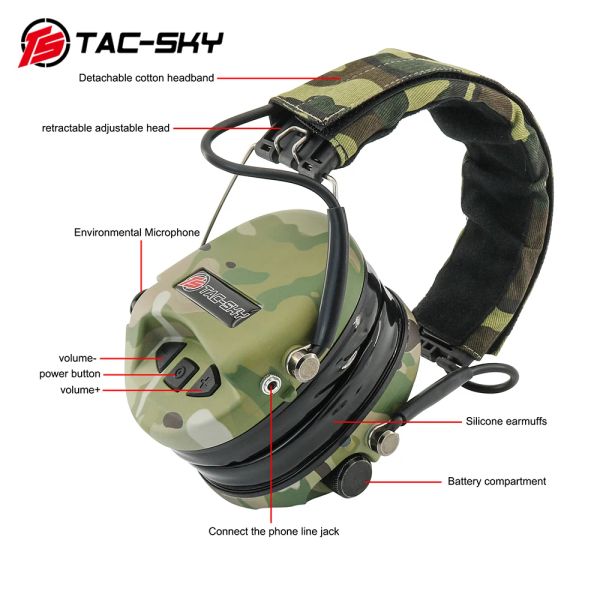 Accessoires tacsky tactique tactique sordin ipsc airsoft shooting headsed electronic audits protection tir tir de chasse mc ms