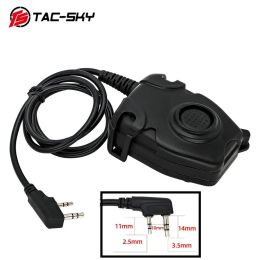 Accessoires TACSKY TACTICAL HUNTING AIRSOFT SPORTS PTT L'adaptateur est adapté à Baofeng Kenwood Plug UV82 UV5R Tactical Headset PTT