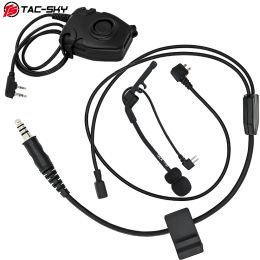 Accessoires Kit Yline Tacsky avec U94 PTT ou Peltor PTT et COMTAC CALDSET Microphone adapté au casque de chasse extérieur Comtac