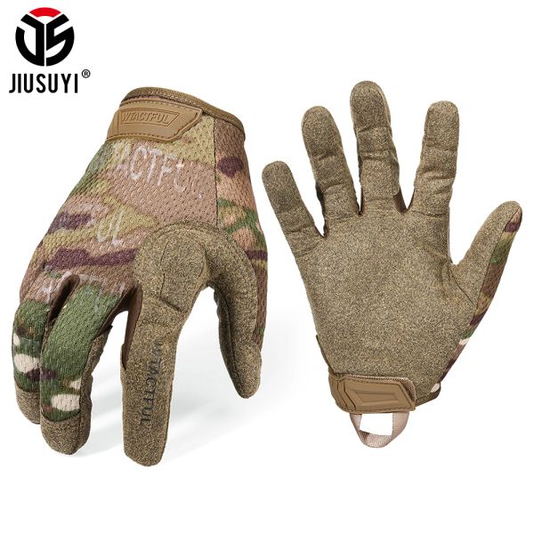 Accessoires Tactical Army Gants longs Gants respirant Paintball militaire Airsoft Shooting Combat Full Finger Glove Men Femmes Léger Noir