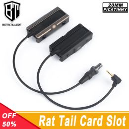 Accessoires Tactische CNC Rat Tail Card Slot Surefir M300 M600 Zaklamp Drukschakelaar TAST FIXATION FAITING 20MM RAIL AIRSOFT ACCESSOIRES