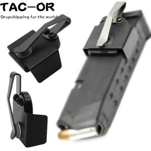 Accessoires Tactische zware magnetische pocket magazine houder mag standaard riem holster clips voor jagen op airsoft pistool 9 mm / .40 SW