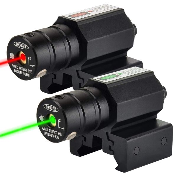 Accessoires Tactical Red Green Dot Laser Scope Scope 11 mm 20 mm Ajustement Picatinny Rail Montant Pistolet Laser AirSoft Laser avec batteries