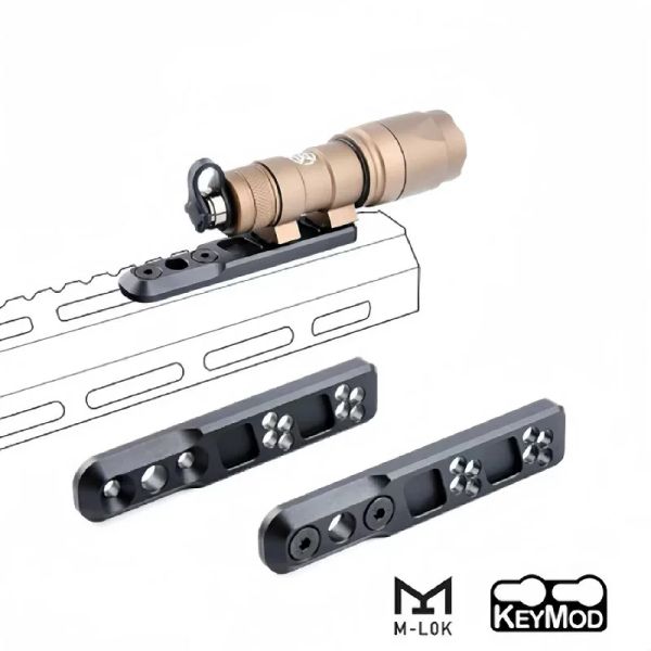 Accessoires Tactical Thorntail Keymod en ligne Mount d'éclairage pour Mlok Keymod Rail Tatical Surefir M300 M600 Base de base de base Scout Light