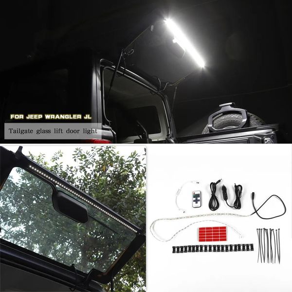 Accesorios para puerta trasera, tira de luces LED para maletero trasero, luz LED para Jeep Wrangler TJ JK JL 1997 +, accesorios de Interior de coche