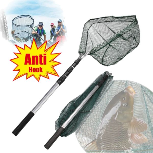Accessoires télescopage de pêche atterrissage en aluminium en aluminium 190/130 / 55 cm de pêche rétractable pliant net accessoires de pêche à la main nette