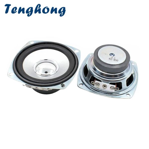 Accesorios Tenghong 2pcs Altavoces de rango completo de 3 pulgadas 4ohm 10W 78 mm Unidad de altavoz de audio portátil cuadrado para altavoces de cine en casa DIY