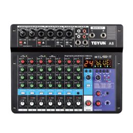 Accessoires Teyun 8Channel Professional Mixer Portable Sound Mixing Console Entrée d'ordinateur 48V Numéro d'alimentation Numéro d'origine Type d'origine