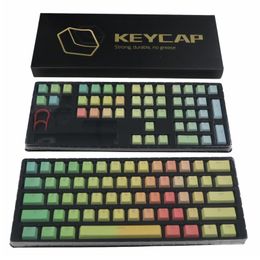 Accessoires Dikke PBT Dye Sub Keycaps Top afgedrukte fronten 108Key gradiënt Rainbow KeyCap voor MX Switches Gaming Mechanical Toetsenbord