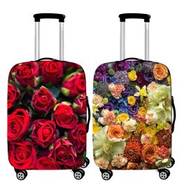 Accessoires épaississent les bagages élastiques couverture de bagages de fleurs de rose modes de voyage accessoires de voyage de 1932 pouces couvercles de poussière