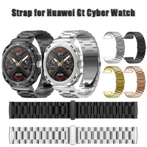 Accessoires Trois perles Bands de monture de bande en acier pour Huawei Watch GT Cyber, Watch Band modifié Advanced Fashion Metal Metal Wristband Accessoire