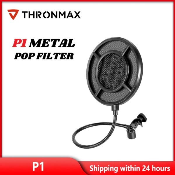 Accessoires Thronmax P1 Double couches Studio Microphone POP Filtre Flexible Masque d'énergie éolien Bouclier Mic pour les accessoires d'enregistrement parlants