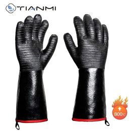 Accessoires TIANMI Gants de BBQ Gants résistants à la Chaleur Plaque de Cuisson Bois de Chauffage pour Grill Fumeur Fosse de Cuisson Barbecue étanche résistant à l'huile