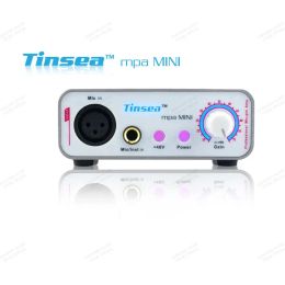 Accesorios TinSea Mini 70dB ganancia micrófono ajustable preamplificador amplificador de ganancia de micrófono dinámico con potencia fantasma de 48V para micrófono de condensador