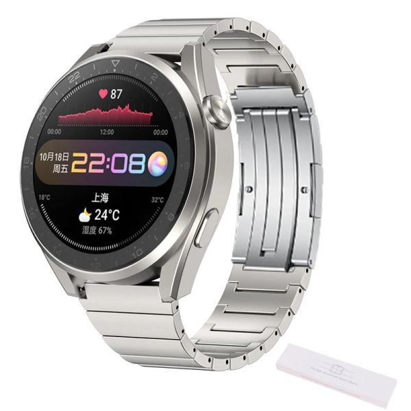 Accesorios Correa de metal de titanio de 22 mm para Huawei Watch 3 / GT 2 Pro / GT 2 46 mm / GT Elegant Active 2e Correa de reloj Pulsera