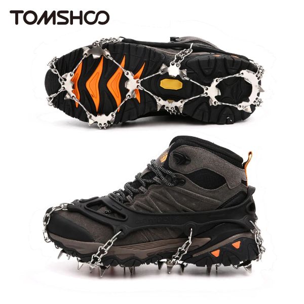 Accessoires Tomshoo Randonnée Crampons antidérapant neige 26teeth Steel Glea Gripper Spike Cleats Spik Ice For Shoes Boots Boots Glea